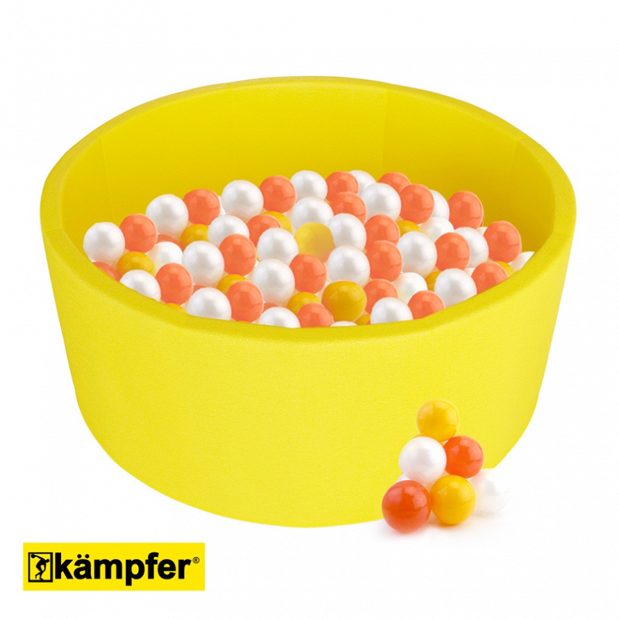Детский сухой бассейн Kampfer - Pretty Bubble, цвет желтый + 200 шаров  